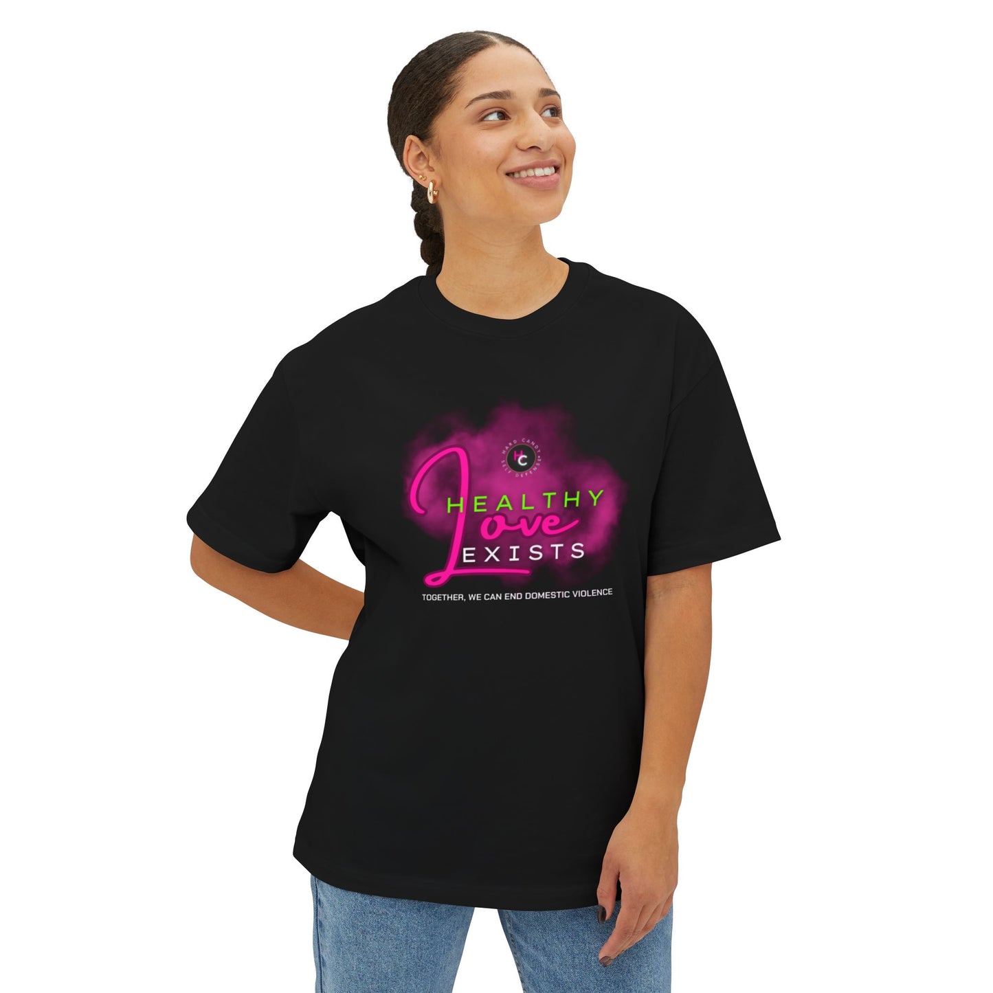 HEALTHY LOVE EXISTS - Oversized Boxy Tee